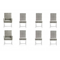 Manhattan Comfort 6-DC2930-ST Element Steel Dining Chairs (Set of 8)